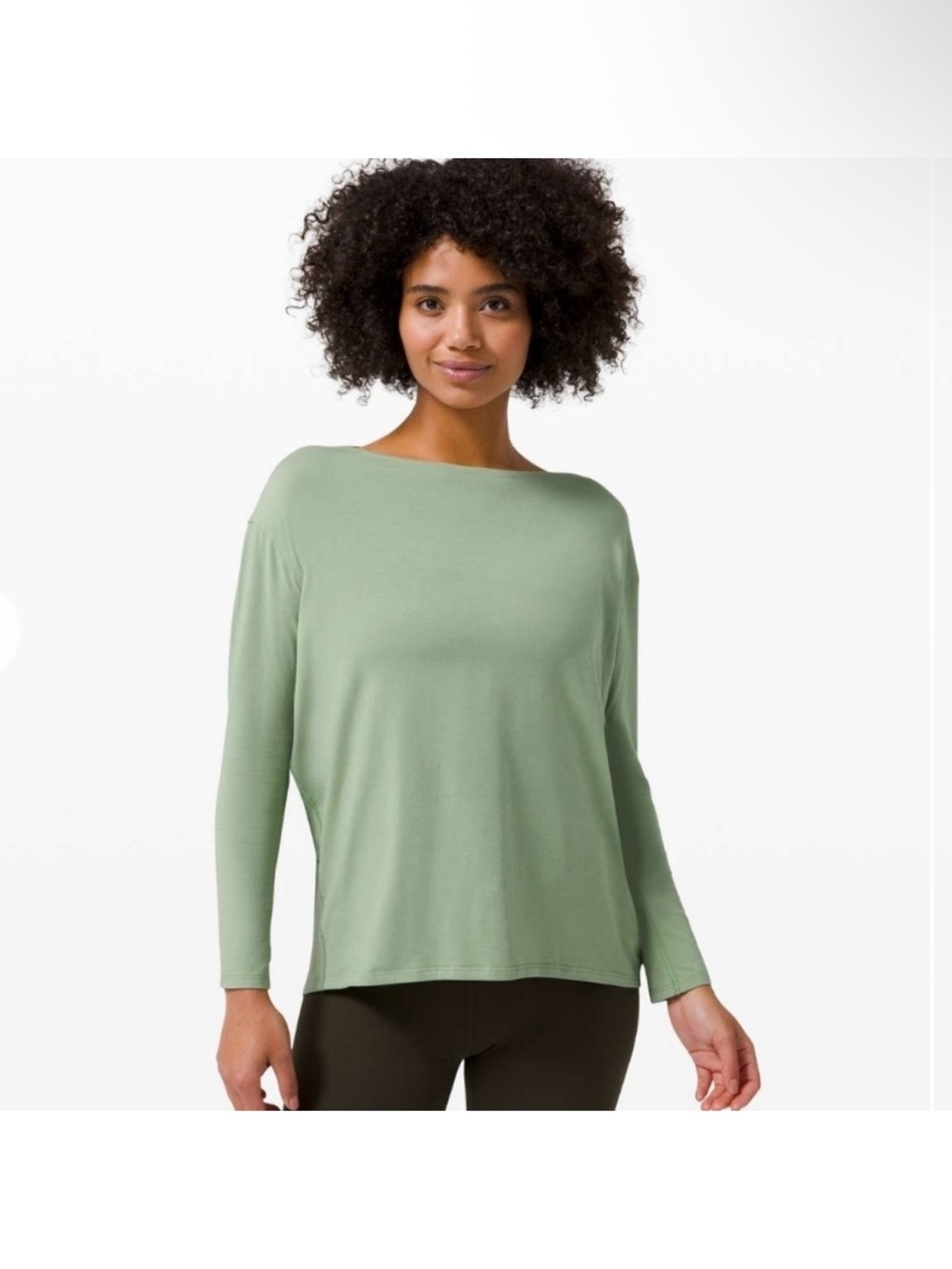 lululemon Back In Action Long Sleeve Top In Willow Green